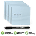 Load image into Gallery viewer, M.C. Squares Reusable Sticky Notes | 3x3 Blue Stickies 6-Pac