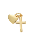Load image into Gallery viewer, Charm: Gold Plated Brass with Heart and Cross Charm
