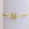 Load image into Gallery viewer, Bracelet: CZ Initial Bubble Balloon Bracelet (Gold Filled)