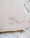 Load image into Gallery viewer, OUR Wedding Vow Booklet - Sandy Beige paper w/silk ribbon