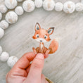 Load image into Gallery viewer, Sticker: Cute Little Fox 2 Clear Vinyl, Sticker, 3x3 in.