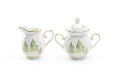 Load image into Gallery viewer, Christmas Pine Trees Fine Porcelain Sugar and Creamer Set