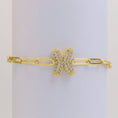 Load image into Gallery viewer, Bracelet: CZ Initial Bubble Balloon Bracelet (Gold Filled)