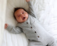 Load image into Gallery viewer, Milan Sweater Knit Button Baby Jumpsuit (Organic Cotton): Grey / 0-3 Month