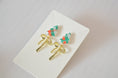 Load image into Gallery viewer, Earrings: Christmas Tree Stud Earrings With Dangle Bow