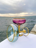 Load image into Gallery viewer, Colored Cocktail Glasses with Gold Rims: Toasting (Set of 5)