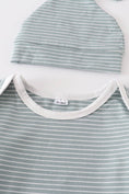 Load image into Gallery viewer, Baby Gown: Green Stripe (2 PC Cotton Set)