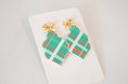 Load image into Gallery viewer, Earrings: Christmas Plaid Earrings, Bow Stud