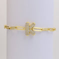 Load image into Gallery viewer, Bracelet: CZ Initial Bubble Balloon Bracelet (Gold Filled)