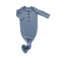 Load image into Gallery viewer, Knotted Baby Gown + Hat: Vintage Dusty Blue (Newborn/Bamboo)