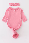Load image into Gallery viewer, Baby Ruffle Gown: Pink (2 PC Bamboo Set)