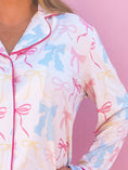 Load image into Gallery viewer, Pink Pastel Bows Long Sleeve Loungewear Pajama Set