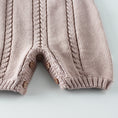 Load image into Gallery viewer, Knitted Suspender Baby Romper (Blush Pink) 6-12 months