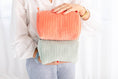 Load image into Gallery viewer, Pouch: Velvet & Block Print Cosmetic Pouch (Coral)