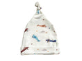 Load image into Gallery viewer, Vintage Airplane Knotted Baby Gown + Knot Hat