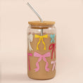 Load image into Gallery viewer, Bows: Coquette Bows Glass Can (16 oz)