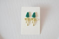 Load image into Gallery viewer, Earrings: Christmas Tree Stud Earrings With Dangle Bow