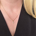 Load image into Gallery viewer, Charm for Necklace: 18k Gold Filled Mini Bezel CZ Cross Charm