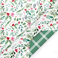 Load image into Gallery viewer, Gift Wrap: Reversible Holiday, Watercolor Holly & Lattice