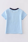 Load image into Gallery viewer, Boy Shirt: Blue Golf Embroidery
