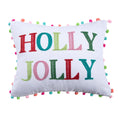 Load image into Gallery viewer, Pillow: Merry & Bright Holly Jolly Pom Pillow (Holiday)