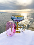Load image into Gallery viewer, Colored Cocktail Glasses with Gold Rims: Toasting (Set of 5)