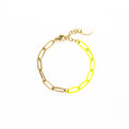 Load image into Gallery viewer, Bracelet: Paper Clip 18K Gold & Enamel Link