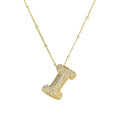 Load image into Gallery viewer, Necklace: Initial CZ Balloon Bubble 18K Gold Necklace