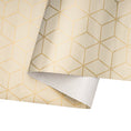 Load image into Gallery viewer, Gift Wrap: 30" x 10' Wrapping Paper | Rhombus Gold/White