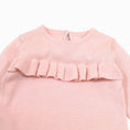 Load image into Gallery viewer, Milan Pastel Ruffle Sweater Knit Baby Jumpsuit Organic Cotton: Blush