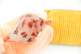 Load image into Gallery viewer, Pouch: Velvet & Block Print Cosmetic Pouch (Coral)