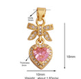 Load image into Gallery viewer, Charm: Pave Bow & Pink Heart Charm For Charm Bar & Charm Necklace