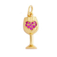 Load image into Gallery viewer, Heart Wine Glass Charm For Charm Necklace & Bracelet