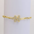 Load image into Gallery viewer, Bracelet: CZ Initial Bubble Balloon Bracelet (Gold Filled)