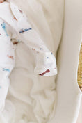 Load image into Gallery viewer, Vintage Airplane Knotted Baby Gown + Knot Hat