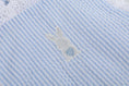 Load image into Gallery viewer, Romper: Light Blue Seersucker Easter Bunny Ruffle Romper
