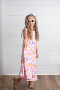 Load image into Gallery viewer, Dress: Girls Pink Retro Daisy Tiered Spring Summer Maxi Dress