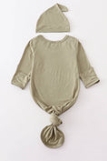Load image into Gallery viewer, Baby Gown: Sage (2 PC Bamboo Set)