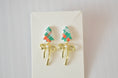 Load image into Gallery viewer, Earrings: Christmas Tree Stud Earrings With Dangle Bow