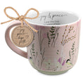 Load image into Gallery viewer, Mug: Joy & Peace Coffee Mug - Spring Garden (Left-Handed) 18 Oz