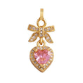 Load image into Gallery viewer, Charm: Pave Bow & Pink Heart Charm For Charm Bar & Charm Necklace
