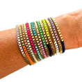 Load image into Gallery viewer, Bracelet: Colored Enamel Box Chain - 18K Gold