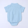 Load image into Gallery viewer, HeyPeacock Baby Romper, 100% Muslin Cotton, Boy (Blue)