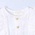 Load image into Gallery viewer, Baby Ruffle Romper (100% Muslin Cotton) White