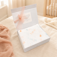Load image into Gallery viewer, Swaddle Muslin Blanket: I LOVE YOU - PEACH/AQUA, Girl Newborn Gift