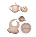 Load image into Gallery viewer, HeyPeacock Baby and Toddler Feeding Sets, Food-Grade Silicone (Brown)