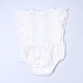 Load image into Gallery viewer, Baby Ruffle Romper (100% Muslin Cotton) White