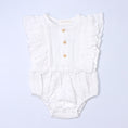 Load image into Gallery viewer, Baby Ruffle Romper (100% Muslin Cotton) White
