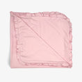 Load image into Gallery viewer, 100% PIMA Cotton Pink Ruffle Blanket with Pink Picot Trim