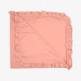 Load image into Gallery viewer, 100% PIMA Cotton Ruffle Blanket: Apricot with White Picot Trim